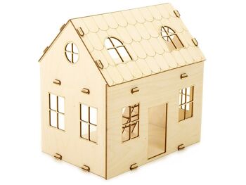 Maison de poupée en bois Summer, Set constructeur 3D 3