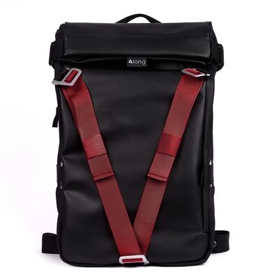 Backpack + burgundy strap