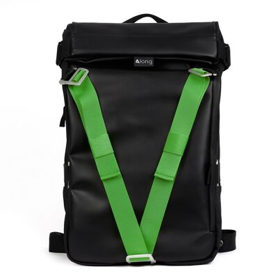 Backpack + green strap