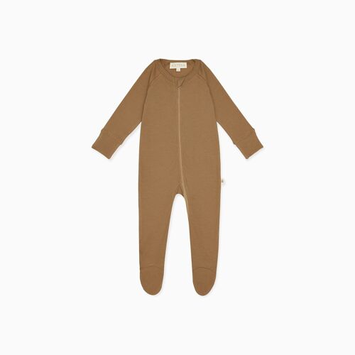 Everyday footed onesie caramel