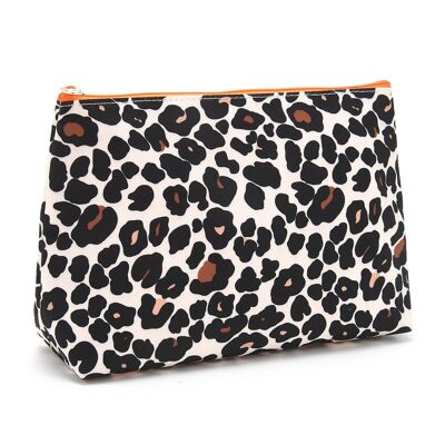 Mia' Large Makeup Bag in Leopard Tan