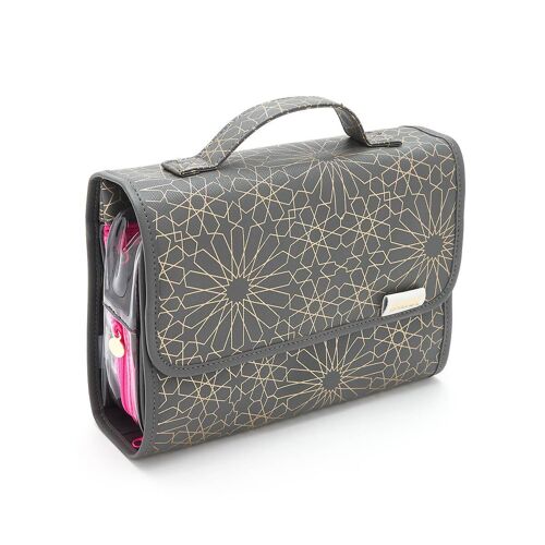 Emma' 3 in 1 Hanging Wash Bag in Mandala Charcoal