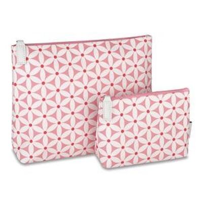 Borsa per il trucco piccola + Borsa per il trucco grande in Starflower Pink