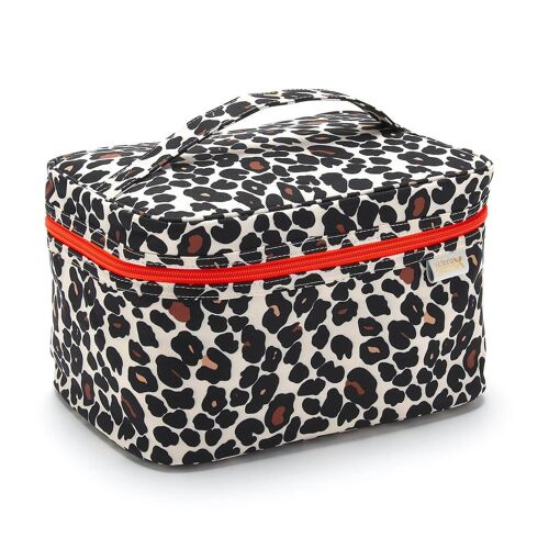 Edie' Vanity Case in Leopard Tan