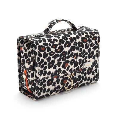 Borsa da bagno da appendere 3 in 1 Emma con stampa leopardata