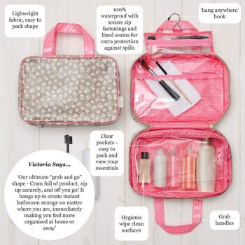 Trousse de toilette à suspendre Daisy' Traveller - Sauge 3