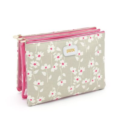 Amy' 3 in 1 Large Makeup Wallet in Floral Sage