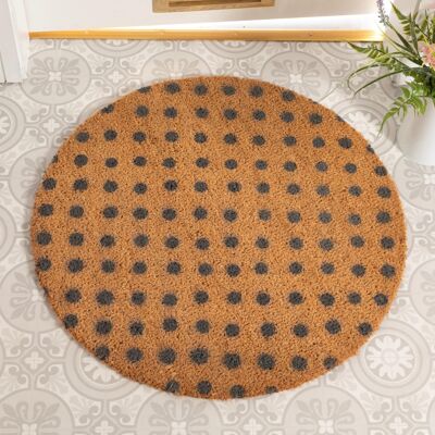 Grey Dots Circle Doormat