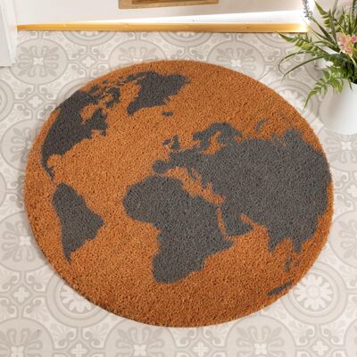 Grey Globe Circle Doormat