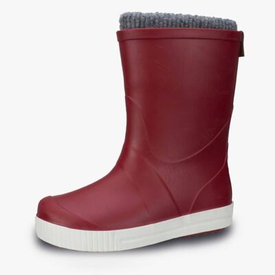 Wave Sock Lined Junior Wellies Red