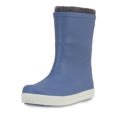 Wave Sock Lined Junior Wellies Pale Blue