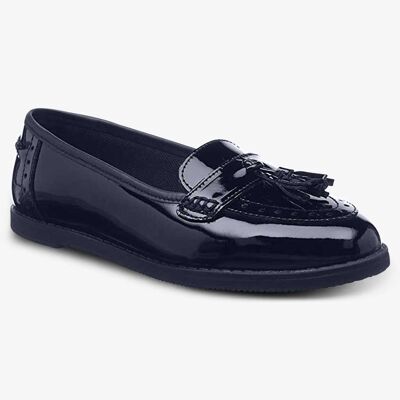 Harley patent girls loafer