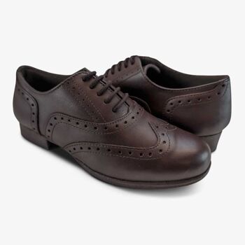 BELLA SENIOR GIRLS BROGUE EN MARRON 2