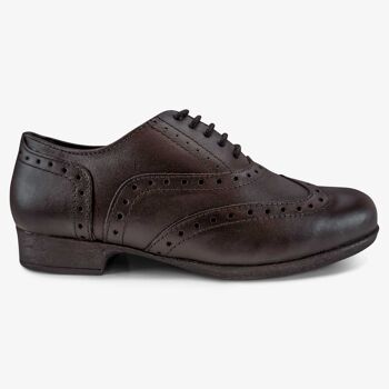 BELLA SENIOR GIRLS BROGUE EN MARRON 3