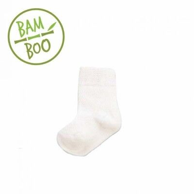 881 Lot de 2 chaussettes bébé BAMBOU BLANC