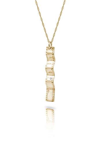 Collier Vague en or avec diamant__Or jaune 1