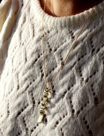 Collier Vague en or avec diamant__Or jaune 2