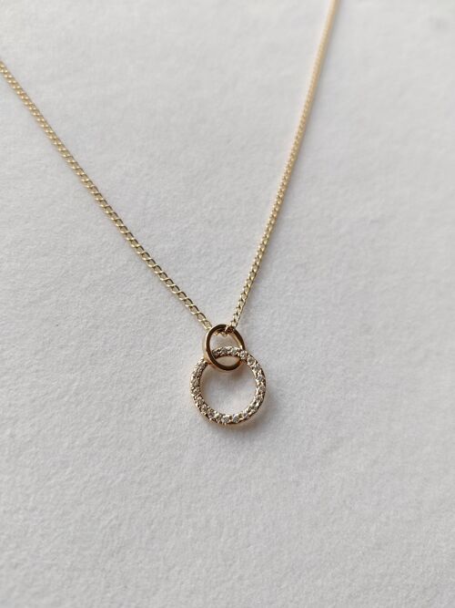 Together Forever Gold And Diamond Pave Pendant__Yellow Gold