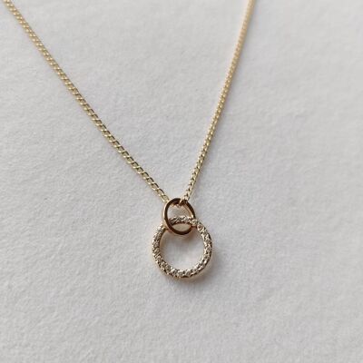 Together Forever Gold And Diamond Pave Pendant__Yellow Gold