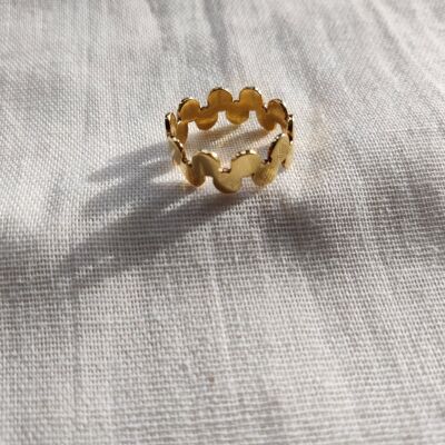 Anillo hecho a mano de oro efervescencia__Oro amarillo