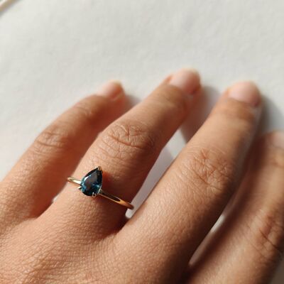 Bague Topaze Bleue__Or Jaune / M