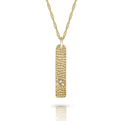 Dropping Stone Necklace With Diamonds__Yellow Gold