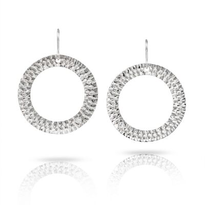 Silberne Halo-Ohrringe mit Diamanten