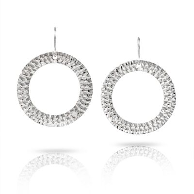 Boucles D'oreilles Halo En Argent Avec Diamants