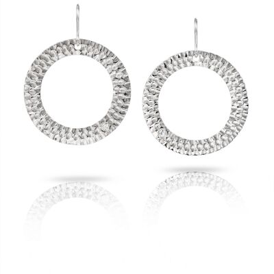 Silberne Halo-Ohrringe mit Diamanten