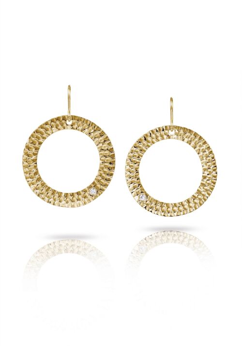 Gold Halo Earrings With Diamonds__Yellow Gold