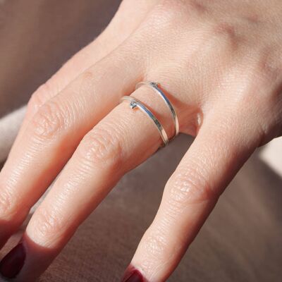 Silver Dainty Stacking Ring With Stunning White Diamond