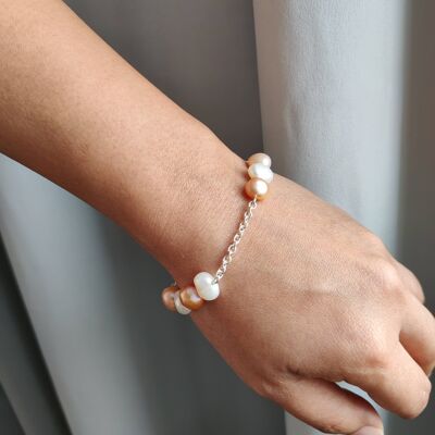 Bracciale Perle Bianche E Corallo