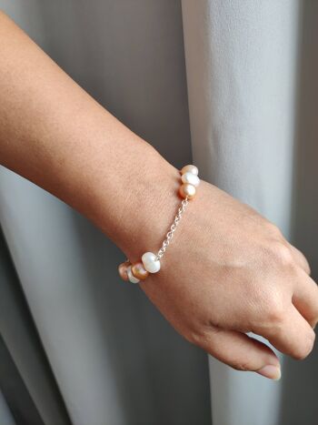 Bracelet Perle Blanche Et Corail 1