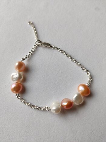 Bracelet Perle Blanche Et Corail 3