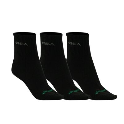 GSA ORGANICPLUS+ 500 Quarter Socks / 3 Pack / Black