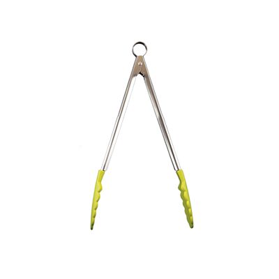 Cooking and serving tongs, green, length: 30.5 cm