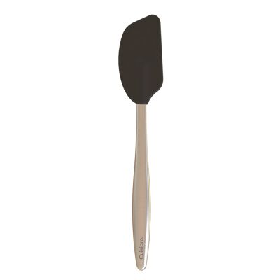 Mini silicone scraper with stainless steel handle, black, length: 20 cm