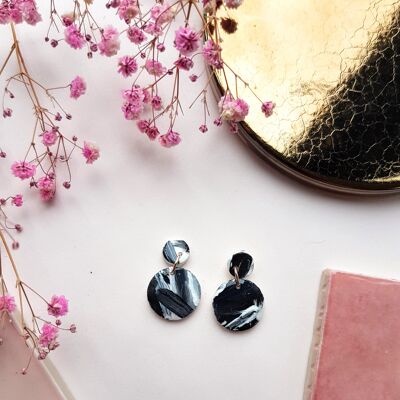 Schwarze und weiße Tiny Drops Ohrringe