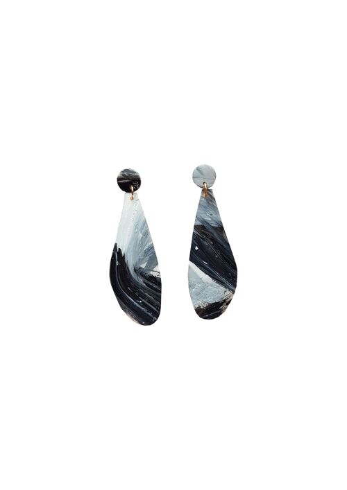 Black and White Ann Clay Earrings