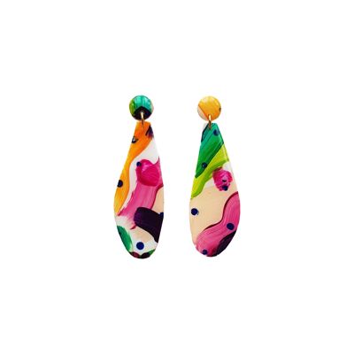 Abstract Rainbow Ann Clay Earrings