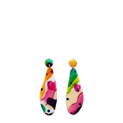 Abstrakte Regenbogen-Ann-Ton-Ohrringe