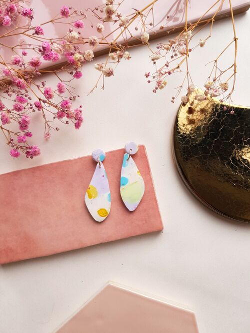 Pastel Coloured Polymer Clay Stella Earrings