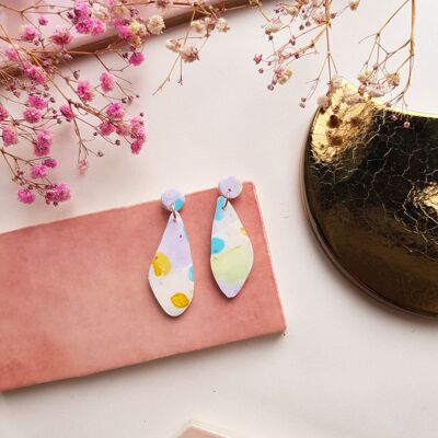 Pastel Coloured Polymer Clay Stella Earrings