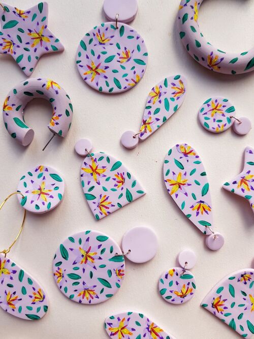 Parma Violet Earrings , Tiny Drops