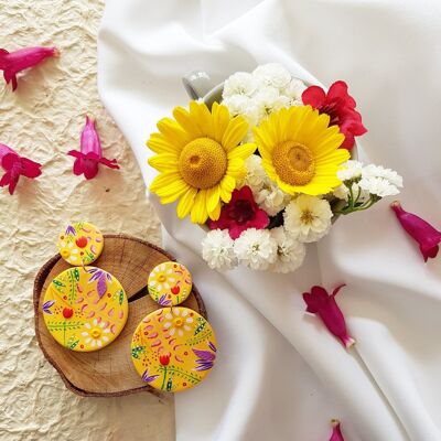 Bright Yellow Flower Earrings , BY Arch