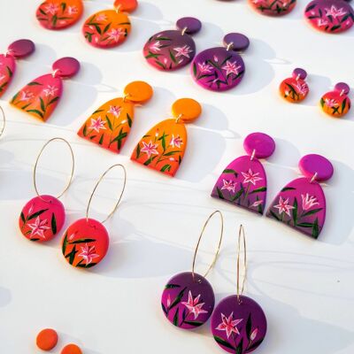 Sunset Lily Earrings , Sunset Drops p/p