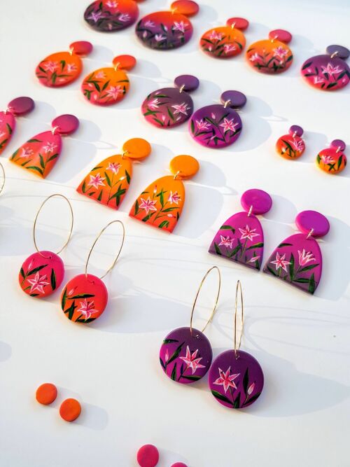 Sunset Lily Earrings , Sunset Circles o/p