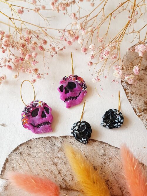 Flower Skulls , FC tiny Earrings