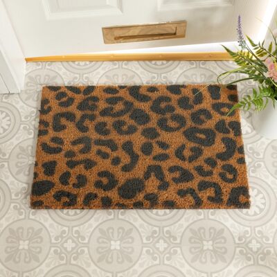 Leopard Print Grey Doormat