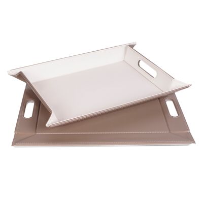 DUO - reversible tray, white / taupe, small